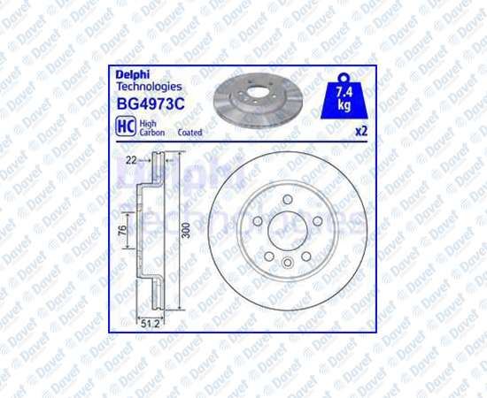 DELPHI BG4973C Fren Aynasi Arka Ciftli Paket Vw Amarok/Crafter 16->